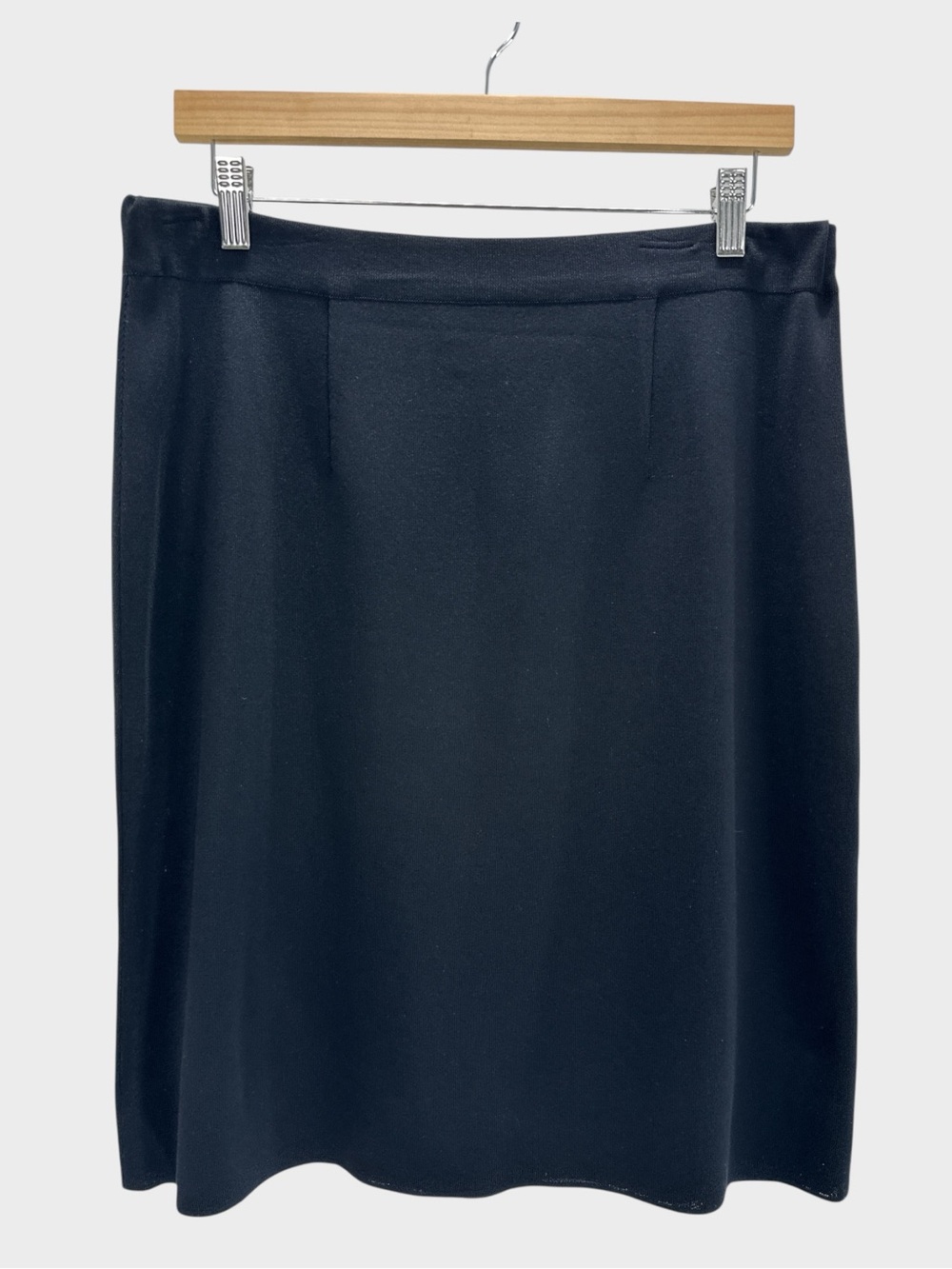 Exclusively Misook Black A-Line Knit Skirt Pull On Career Travel Classic XL